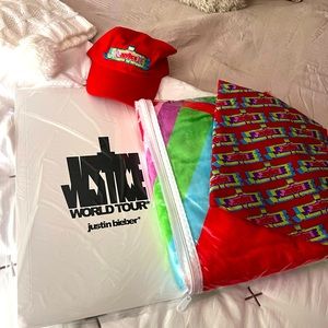 Justin Bieber unopened VIP exclusive merch package from the justice tour .